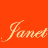 A static image of a buddy icon featuring the name "Janet" in cursive script with a star symbol on an orange background.