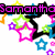 Pixelated star-themed icon with 'Samantha' text in varying colors across three sections, featuring colorful outlined stars on white background.