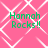 Static image with pink background and white geometric pattern displaying 'Hannah Rocks!!' in green text four times.