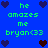 Blue background with green text and heart symbols arranged in a pattern