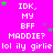 A bright pink background displays repeated text and star symbols in white, green, and purple.