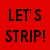 Red and white graphic with two lawnmowers on green grass, flanked by red containing black text