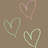 Pixelated heart outlines in pink and green on a brown background with the text HANNAH overlaid.