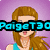 Pixelated image of a woman with long brown hair and a blue top against a purple background, with text overlay.