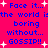 Pixelated blue text on bright pink background with white starbursts repeating 'Face it... the world is boring without... GOSSIP!!' in two
