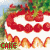 Animated contact sheet of a strawberry cake icon with red berries, white frosting, and green leaves across 8 frames showing subtle animation changes.