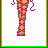 Animated contact sheet of a pixel art character with multiple frames showing different body parts and text variations.