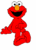 Pixelated red character with orange nose, black eyes, and wide open mouth against white background.