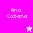 Pixelated text 'Ana Cobana' appears in four quadrants with a star symbol changing color between bright pink and white.