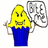 Animated sequence of a yellow-haired blue-shirted character with changing expressions and speech bubbles containing 'BUT', 'I MEAN', 'THAT'S NOT WHAT I SAID' above scattered wooden sticks.