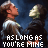 Two side-by-side pixelated figures with light brown hair and dark clothing, standing against a blue background with text below them.