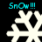 Four pixelated snowflake icons with cyan "SnOw!!!" text above each, displayed in a on black background