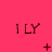 three and three shows 'iLY' text with changing symbols below each, on a solid pink background