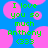 Pixelated green text on blue background with pink circles, reading "I love you so much Anthony <333" in two identical mirrored sections.