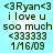 Pixelated text on light blue background reads '<3Ryan<3 i love u soo much <333333 1/6/09' with green and white characters.