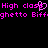 Pixelated pink text on black background with a heart symbol replacing the 'o' in 'class', repeated across two lines.