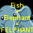 Pixelated image with yellow text reading 'Fish + Elephant = FELPHANT' over a light blue elephant silhouette on black background.