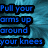 Blue text fragments on a swirling blue background with black outlines, arranged in a -like layout