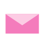 Three sequential frames of a pink envelope icon with heart symbols and yellow sparkles, displayed in a contact sheet layout against gray background.