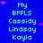 Blue background with light blue text listing names and 'My BFFLS' repeated in a pattern, pink stars scattered throughout