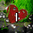 six distinct buddy icons featuring hearts, leaves, silhouettes, and text elements in varied color schemes