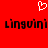 Red background with white pixelated heart symbol above black text reading 'Lingvini Lingvini' in two identical segments.