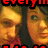 Pixelated image with red text at top and bottom, two stylized faces in warm tones, and a dark vertical element between them.