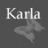 Six grayscale display the name 'Karla' above a stylized butterfly-like shape, with text and background fading from light to dark across observations