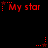 Red text 'My star' with star symbols appears in three on a black background, with animated star trails moving downward between
