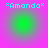 *Amanda* text in cyan pixel font above a green circular gradient on pink background; four identical
