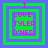Four identical square display layered green and purple borders with pink text reading "I LOVE TYLER O'NEIL" in pixelated font