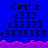 Blue background with repeated 'Kirstie' text and numeric patterns above pink wave-like borders, showing two distinct states.