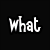 Black background with white pixelated text 'what about' above a lower section showing partial figures in dark clothing and red accents.