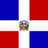 Animated sequence showing a map outline of the Dominican Republic with its flag colors and national coat of arms, transitioning between different color arrangements.