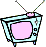 Two light blue retro TVs with pink screens and antennae, one displaying 'DEMO' text on screen.