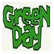 Green Day logo in pixelated green text on white background with visible dithering and anti-aliasing edges.