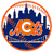 Circular icon with orange border, blue city skyline background, and stylized text elements changing across frames.