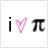 A sequence of four distinct states showing a black lowercase 'i', pink heart symbol, and black pi symbol in horizontal arrangement with varying heart opacity.