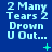 Blue background with light blue text reading "2 Many Tears 2 Drown U Out..." and small cyan symbols changing across frames.