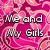A two- image with pink floral background text and a grayscale ice cube text