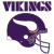 Pixelated image of a purple football helmet with white and gold accents, next to green text on dark background.