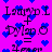 Pixelated text and blue hearts on a bright pink background with repeated patterns.