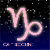 Animated contact sheet of six Capricorn zodiac sign frames with glowing outlines against a starry night background, each frame showing different color variations and brightness levels.
