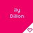 A static image with a bright pink background displays repeated text "ily Dillon" above white triangular shapes containing pixelated hearts.