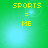 Green background with yellow text 'SPORTS = ME' and four light blue circular glows in a
