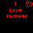 Red pixelated text and heart symbol on black background, with two identical side-by-side layouts.