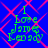 Green text reading "I Love James Leddy" on a blue background with pink diamond-shaped lines, displayed in a of four identical