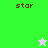 Pixelated star icon with 'star' text on green and purple backgrounds, featuring a white star in the top-right corner of the green section and a green star at the bottom-left of the purple section.