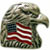 Static pixelated icon of an eagle holding a U.S. flag, rendered in low resolution with visible dithering and color blending.