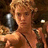 A pixelated image of a person with light brown hair in two stacked , right side shows pink text reading "Take me away to NEVERLAND"